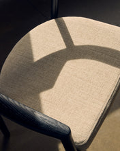 Load image into Gallery viewer, Alocs chair removable cover in beige chenille solid oak wood black finish FSC Mix Credit - image 11
