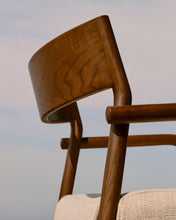 Load image into Gallery viewer, Falconera chair with a removable cover in solid oak wood with walnut finish FSC Mix Credit - image 10