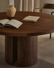 Load image into Gallery viewer, Nealy round table with a walnut veneer in a dark finish, Ø 150 cm - image 10