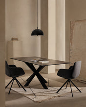 Load image into Gallery viewer, Tissiana self-centring swivel chair in dark grey chenille and matte black aluminium - image 12