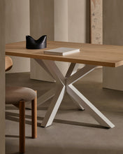 Load image into Gallery viewer, Argo table in melamine with natural finish and steel legs with white finish 200 x 100 cm - image 6