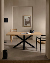 Load image into Gallery viewer, Argo table in melamine with natural finish and steel legs with black finish 180 x 100 cm - image 5