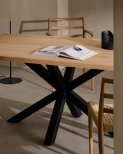 Load image into Gallery viewer, Argo table in melamine with natural finish and steel legs with black finish 200 x 100 cm - image 6