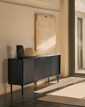 Load image into Gallery viewer, Lenon sideboard 3 doors and 3 drawers solid wood and black oak veneer 200x86cm FSC Mix Credit - image 7