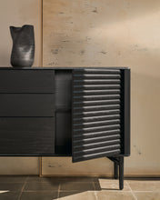Load image into Gallery viewer, Lenon sideboard 3 doors and 3 drawers solid wood and black oak veneer 200x86cm FSC Mix Credit - image 8