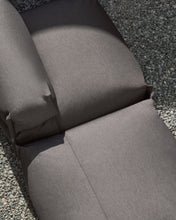 Load image into Gallery viewer, Square modular 100% outdoor sofa pouffe w/ backrest, dark grey, black aluminium, 101x101cm - image 8
