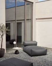 Load image into Gallery viewer, Square chaise longue pouffe with backrest in dark grey with black aluminium, 165 x 101 cm - image 6