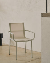 Load image into Gallery viewer, Galdana stackable outdoor chair in aluminium with light grey painted finish - image 9