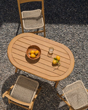 Load image into Gallery viewer, Dandara folding table in solid acacia wood natural finish, Ø 120 x 60 cm FSC 100% - image 8