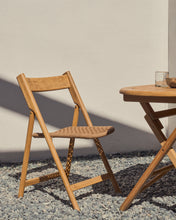 Load image into Gallery viewer, Dandara folding chair in solid acacia wood with steel structure and beige cord FSC 100% - image 15