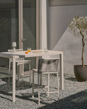 Load image into Gallery viewer, Culip outdoor stool made of rope cord and white aluminium, 65 cm - image 10