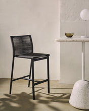Load image into Gallery viewer, Culip outdoor stool made of rope cord and grey aluminum 65 cm - image 9