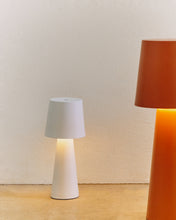Load image into Gallery viewer, Arenys small outdoor metal table lamp in a white painted finish - image 3