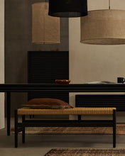 Load image into Gallery viewer, Zaide bench made of solid oak wood in a black finish and rope cord seat, 120 cm, FSC 100% - image 5