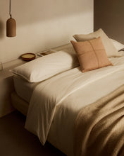 Load image into Gallery viewer, Sifinia ecru duvet and pillow cover set, 100% cotton percale fringes, 150 cm bed - image 5