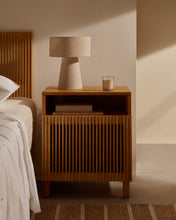 Load image into Gallery viewer, Beyla bedside table in solid ash wood and ash veneer 53 x 62 cm FSC 100% - image 9