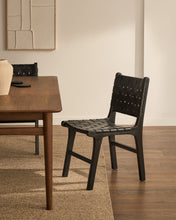 Load image into Gallery viewer, Calixta chair in leather and solid mahogany wood with black finish - image 9