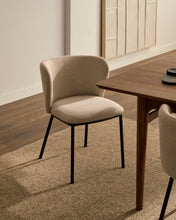 Load image into Gallery viewer, Ciselia chair in beige chenille and steel legs with black finish FSC Mix Credit - image 11
