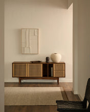 Load image into Gallery viewer, Elan sideboard 2 doors and 2 drawers veneer and solid walnut and cord 180x73cm FSC Mix Credit - image 7