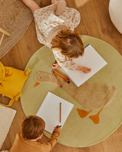 Load image into Gallery viewer, Milu green, 100% cotton rug with a goose feature, Ø 100 cm - image 2