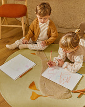Load image into Gallery viewer, Milu green, 100% cotton rug with a goose feature, Ø 100 cm - image 3