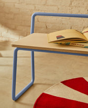 Load image into Gallery viewer, Tinn ash veneer bench with a blue metal structure, 75 cm - image 8