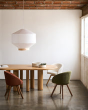Load image into Gallery viewer, Mailen oval table in ash wood veneer with natural finish, Ø 220 x 105 cm - image 5