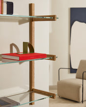 Load image into Gallery viewer, Sitra modular shelf, 3 glass shelves and FSC Mix Credit solid oak wood, 90 cm - image 6