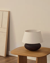 Load image into Gallery viewer, Nessi metal table lamp in a black terracotta effect finish UK adapter