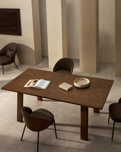 Load image into Gallery viewer, Arlen extendable table in solid oak wood and veneer with a walnut finish 200(250) 95 cm FSC Mix Credit - image 9