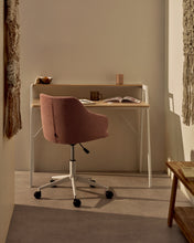 Load image into Gallery viewer, Einara pink office chair and legs made of steel in matt white - image 6