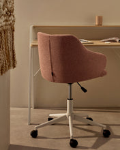 Load image into Gallery viewer, Einara pink office chair and legs made of steel in matt white - image 4