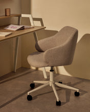 Load image into Gallery viewer, Einara light grey office chair and legs made of steel in matt white - image 4
