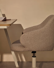 Load image into Gallery viewer, Einara light grey office chair and legs made of steel in matt white - image 5