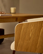 Load image into Gallery viewer, Madai desk chair in beige chenille and ash veneer with natural tone finish FSC Mix Credit - image 12