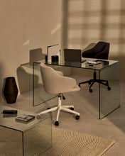 Load image into Gallery viewer, Einara light grey office chair and legs made of steel in matt white - image 6