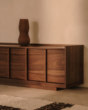 Load image into Gallery viewer, Onix TV stand with a walnut veneer in a dark finish, 200 x 45 cm FSC Mix Credit - image 6