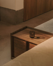 Load image into Gallery viewer, Onix bedside table, 2 drawers, walnut veneer in a dark finish, 60 x 47 cm FSC Mix Credit - image 5