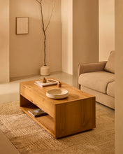 Load image into Gallery viewer, Alguema raisable coffee table in oak veneer with natural finish 120 x 60 cm - image 7
