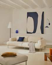 Load image into Gallery viewer, Aurum ecru chenille footrest with matte beige metal base 85 x 85cm FSC Mix Credit - image 5