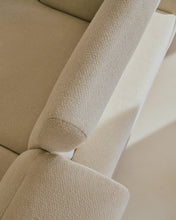 Load image into Gallery viewer, Aurum 2-seater sofa in ecru chenille with reclining headrest and matte beige metal base 214 cm FSC Mix Credit - image 16