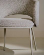 Load image into Gallery viewer, Maina chair in thick beige chenille and steel legs in a beige finish, FSC Mix Credit - image 10