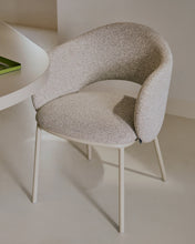 Load image into Gallery viewer, Maina chair in thick beige chenille and steel legs in a beige finish, FSC Mix Credit - image 9