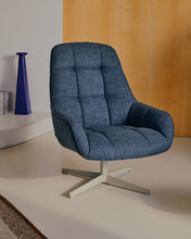Load image into Gallery viewer, Jaspe blue swivel armchair with grey-finished metal, FSC 100% - image 5
