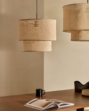 Load image into Gallery viewer, Mariela linen ceiling lamp shade in a beige finish Ø 40 x 34 cm - image 3