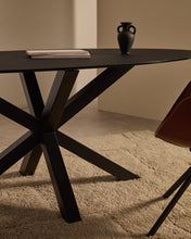 Load image into Gallery viewer, Argo table with black glass and black steel legs Ø 200 x 100 cm - image 6