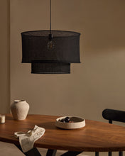 Load image into Gallery viewer, Mariela linen ceiling lamp shade in a black finish Ø 60 x 40 cm - image 3