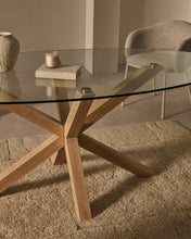 Load image into Gallery viewer, Argo oval table with glass and wood effect steel legs Ø 200 x 100 cm - image 6