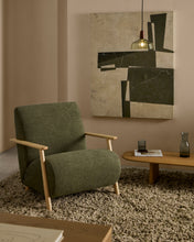 Load image into Gallery viewer, Meghan armchair in green chenille and with solid beech wood in a natural finish FSC Mix Credit - image 11
