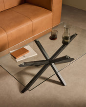 Load image into Gallery viewer, Argo coffee table glass black legs 130 x 70 cm - image 3